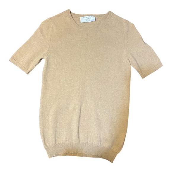 Denner Cashmere camel coloured short sleeve sweater. Sz S - Picture 10 of 15